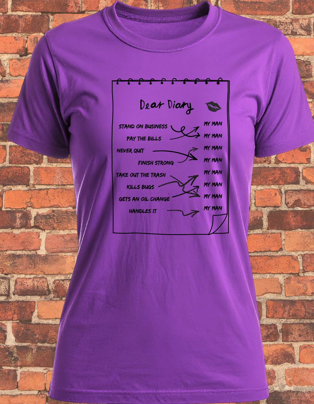 “Dear Diary: My Man Handles It All” Hoodie | Funny Relationship Statement Pullover