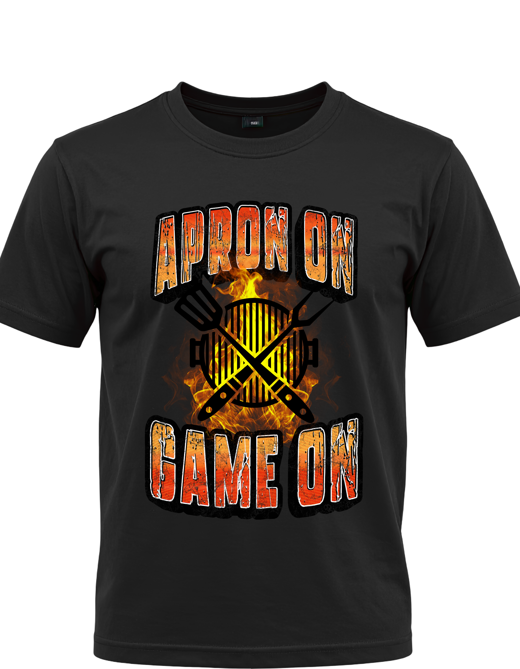 Apron On, Game On™ BBQ Grilling T-Shirt | Grill Master Cookout Tee