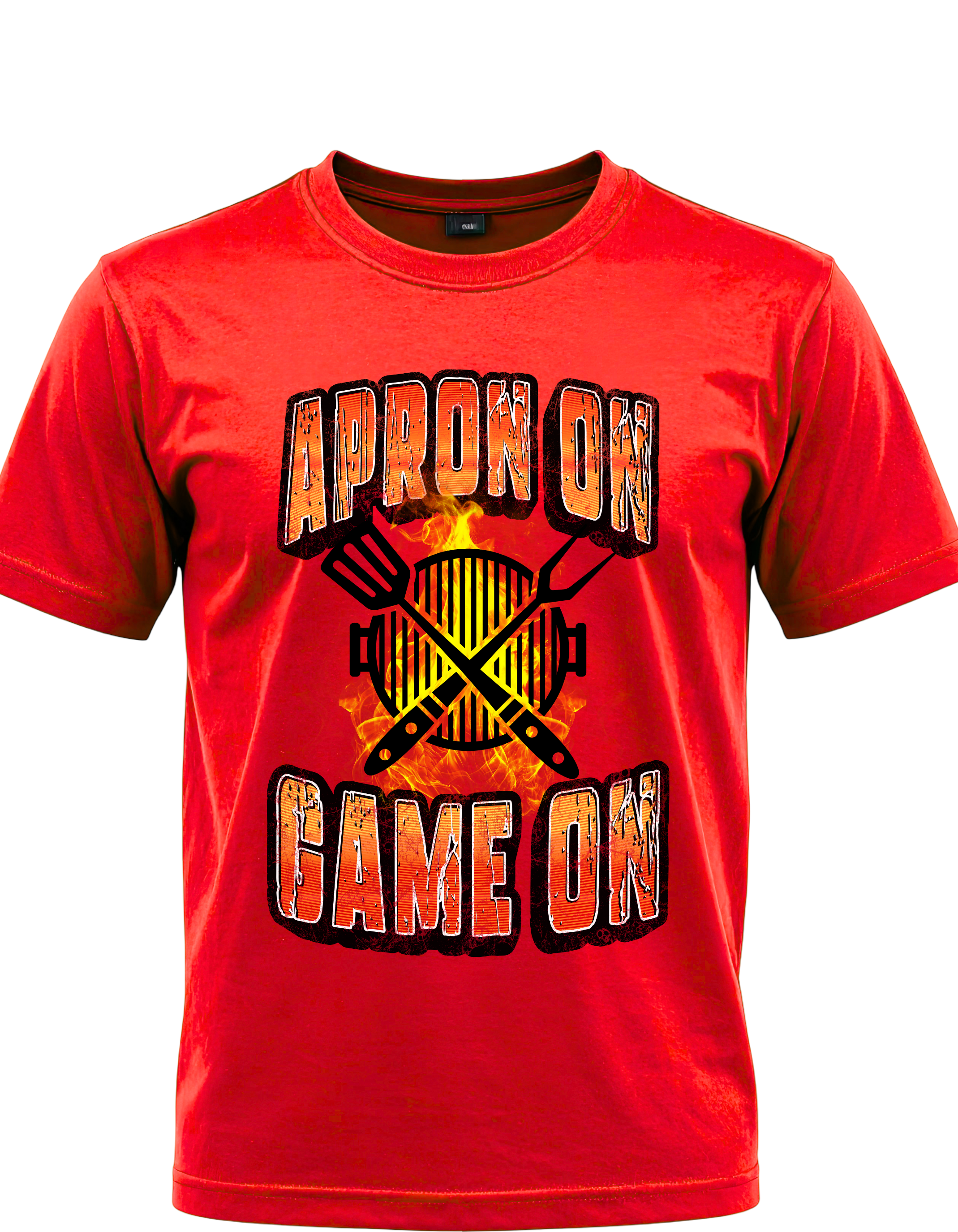 Apron On, Game On™ BBQ Grilling T-Shirt | Grill Master Cookout Tee