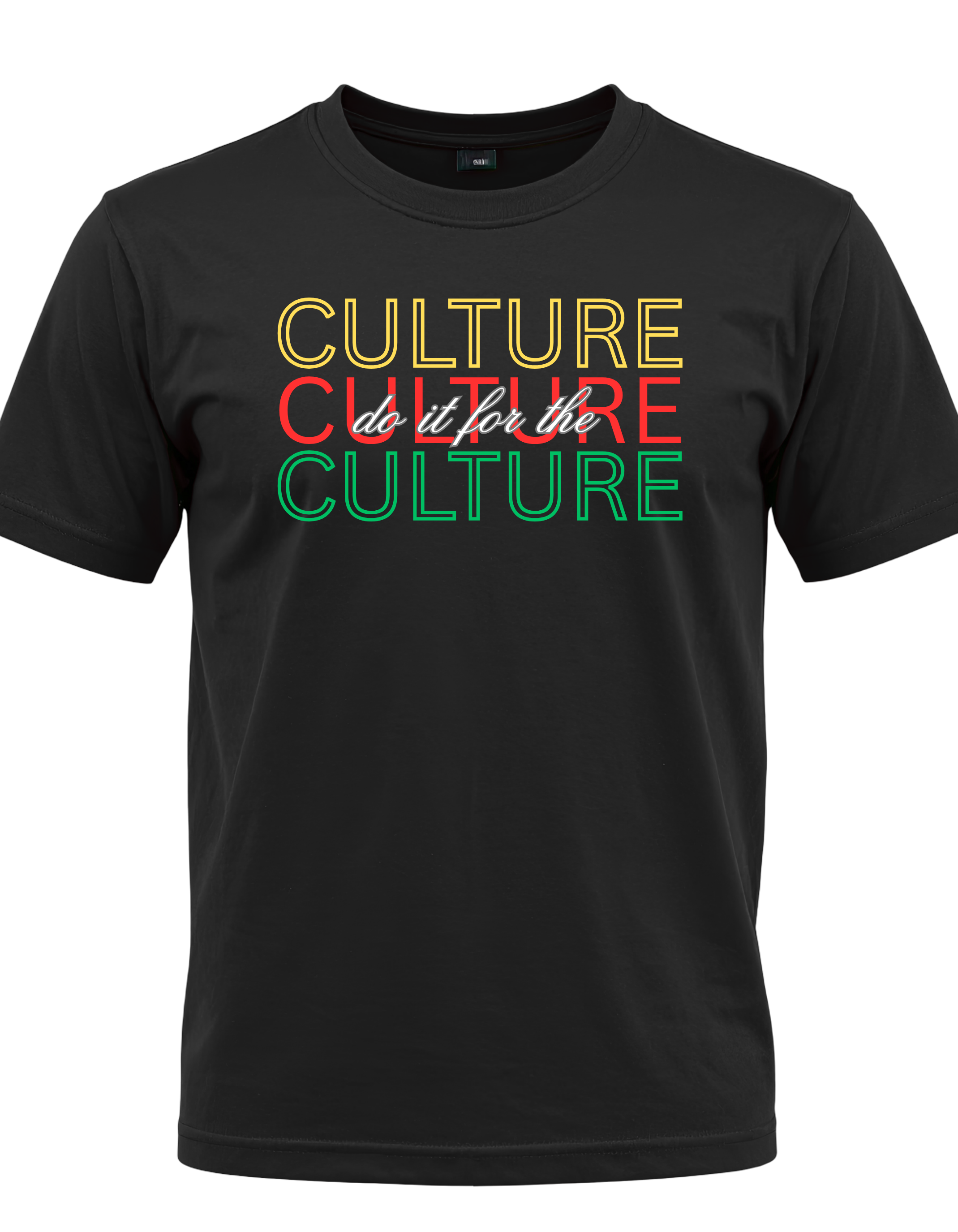 "Do It For The Culture" black T-shirt Red, Yellow, & Green Graphic Tee