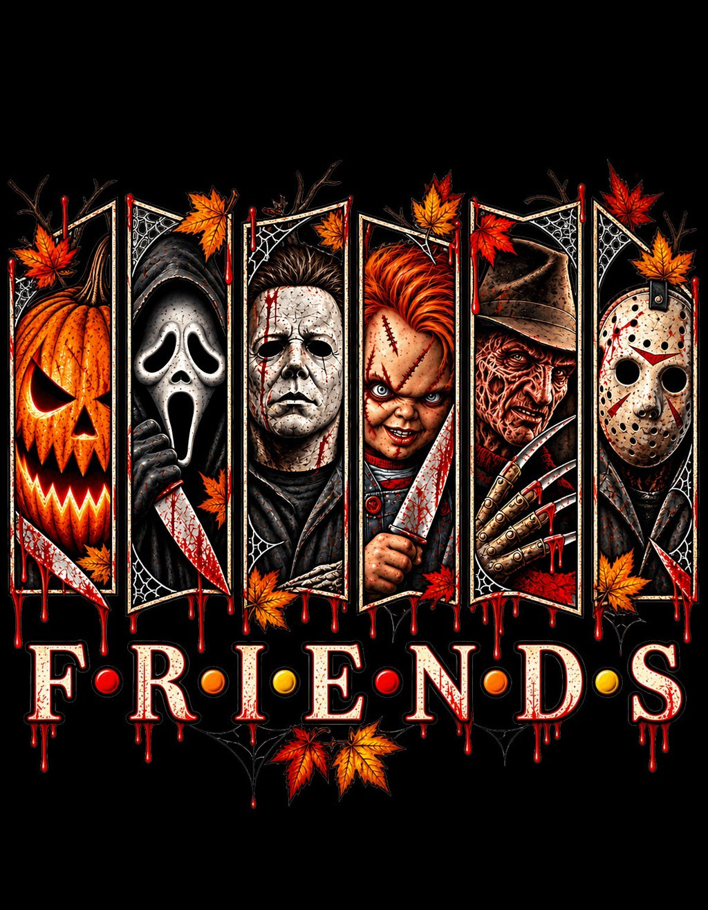 Halloween Friends horror graphic artwork