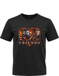 Halloween Friends graphic on black T-shirt