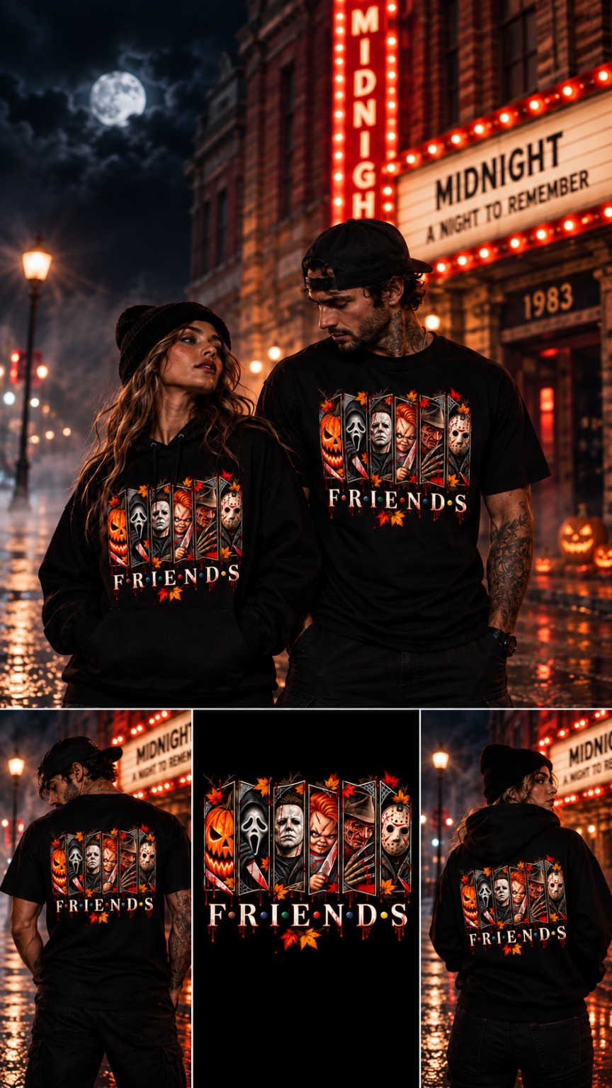 Halloween Friends hoodie lifestyle mockup