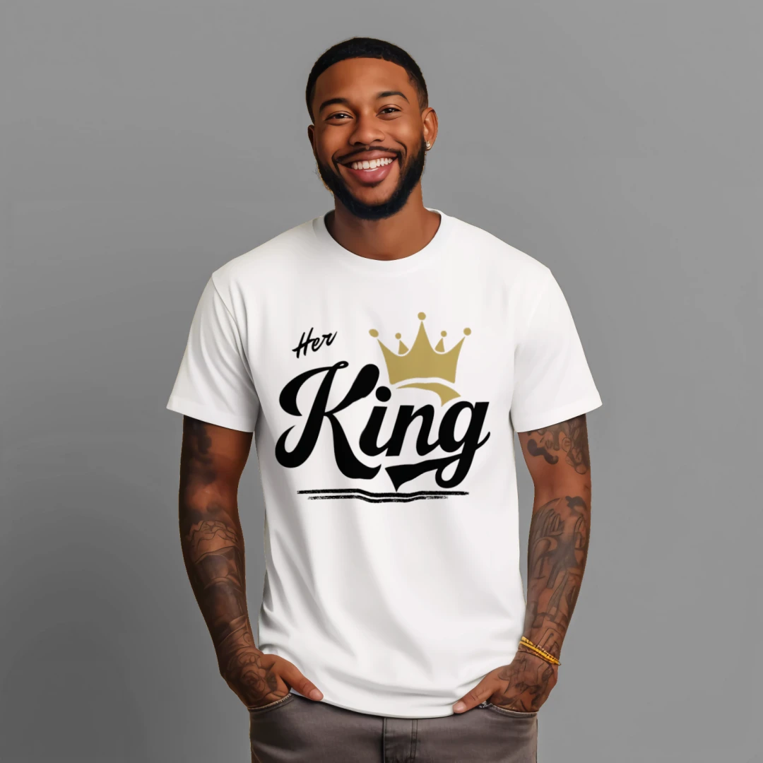 Her King T-Shirt – Couples Matching Shirt, King Crown Tee, Gift for Him