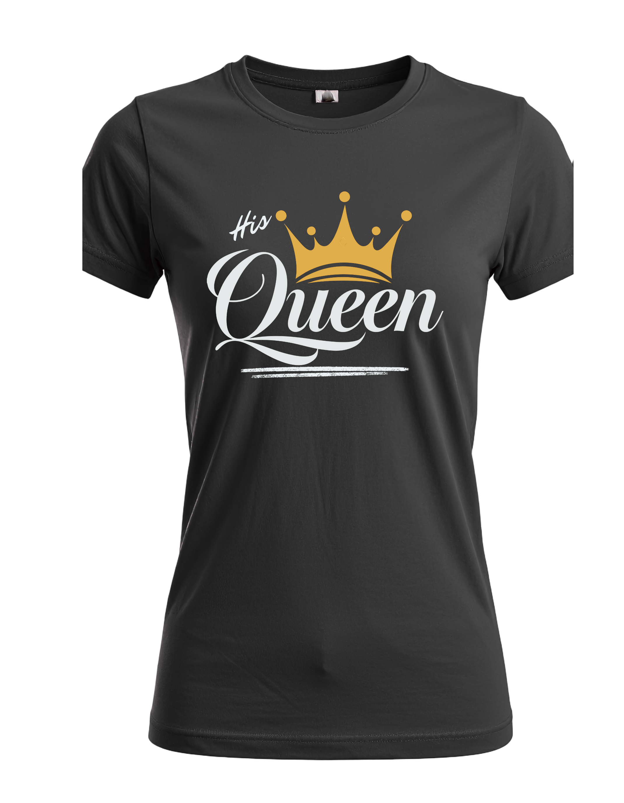 His Queen Crown Graphic Tee – Bold Couples Matching Shirt
