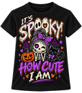 It's Spooky How Cute I Am youth black Halloween T-shirt