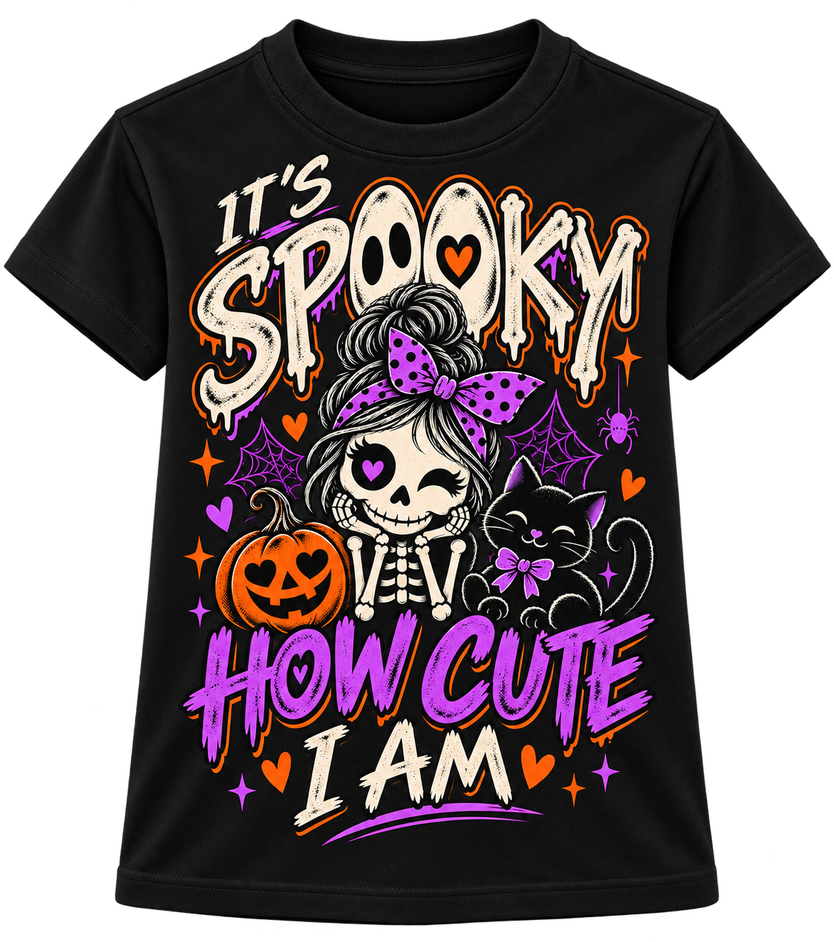 It's Spooky How Cute I Am youth black Halloween T-shirt