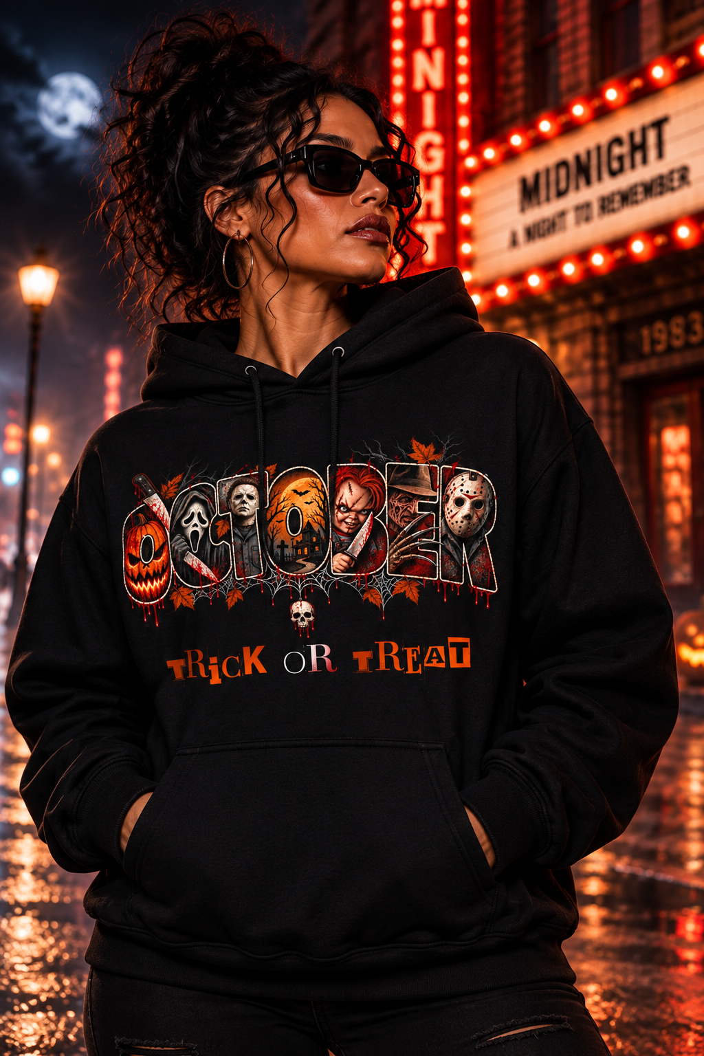 October Trick or Treat hoodie front design mockup