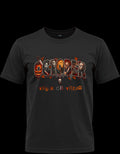 October Trick or Treat Halloween graphic on black T-shirt