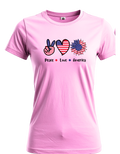 Peace Love America Shirt | Patriotic Sunflower Graphic Tee