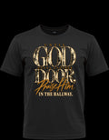 Until God Opens Another Door black tee product mockup