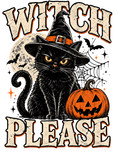 Witch Please black cat Halloween artwork