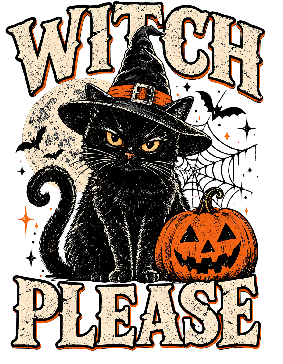 Witch Please black cat Halloween artwork