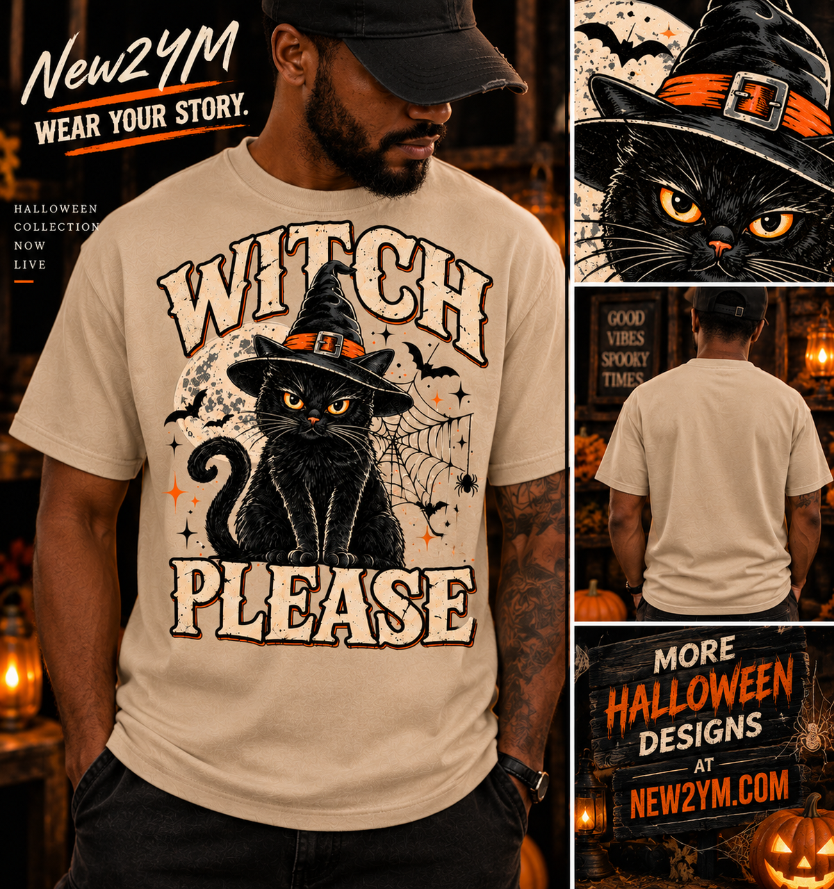 Witch Please Halloween Collection T-shirt lifestyle card